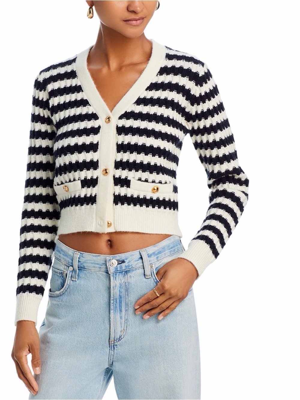 Line & Dot Laurel Cropped Knit Cardigan